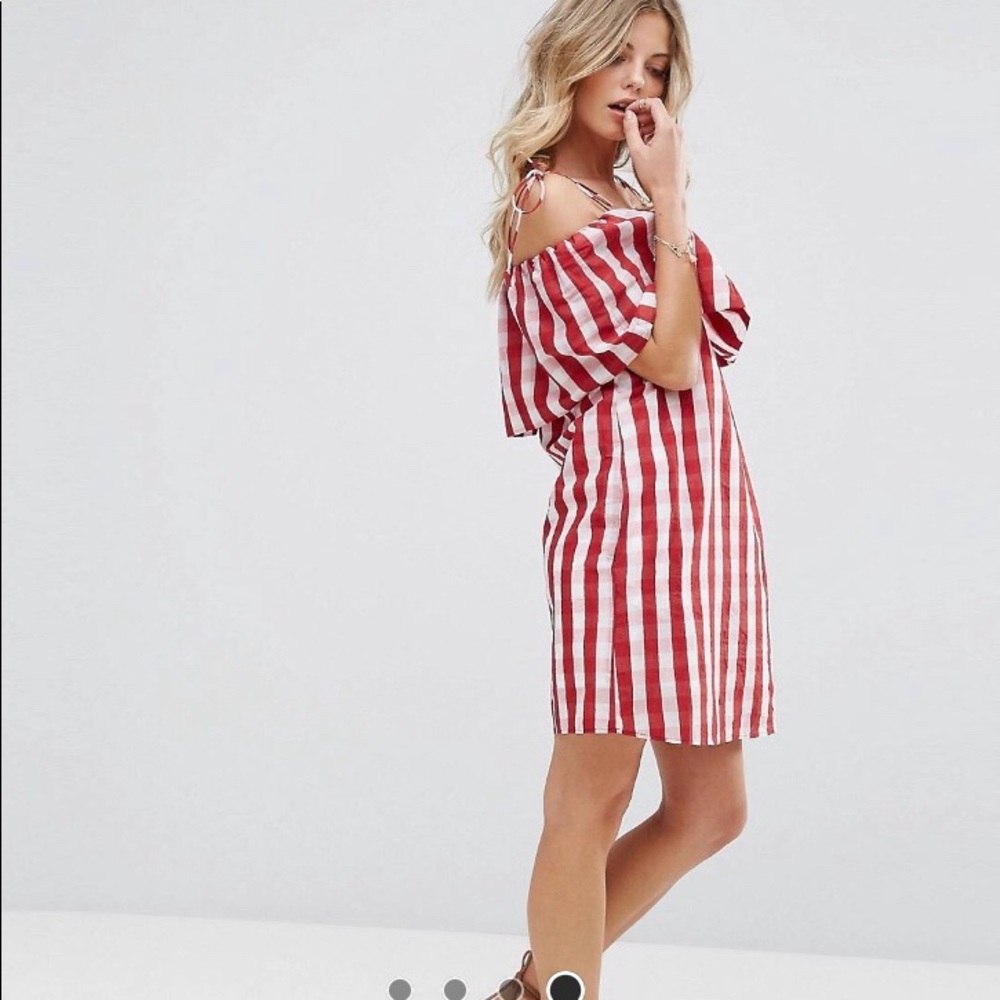 Gingham Bardot smock dress